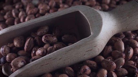 4K Grains Background, Dolly of Red Beans in Scoop Stock Footage 77815491