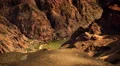 4K Grand Canyon South Rim 14 Colorado River rafts arrive at Kaibab Bridge 4k or 4k+ Resolution