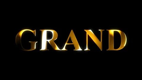 4k grand text gold effect animation with black screen Stock Footage 263332551