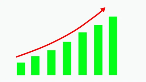 4k, Graph Growth Chart Infographics Profit Up. Business growth and success Stock Footage 223561859