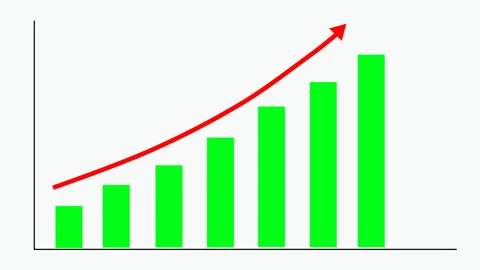 4k, Graph Growth Chart Infographics Profit Up. Business growth and success Vidéo 223561957