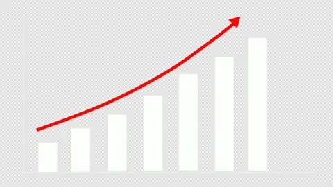 4k, Graph Growth Chart Infographics Profit Up. Business growth and success Stock Footage 223561963