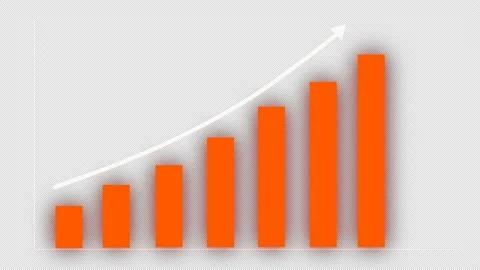 4k, Graph Growth Chart Infographics Profit Up. Business growth and success Stock Footage 223563981