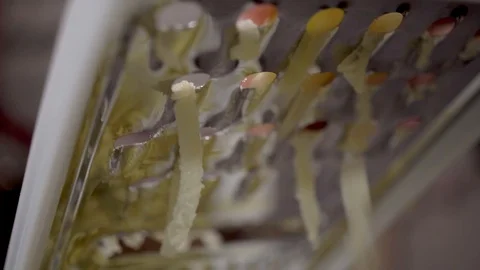 4k, grate potatoes, close-up, Potato. Preparation of a dish herring under a fur  Stock Footage 101223616