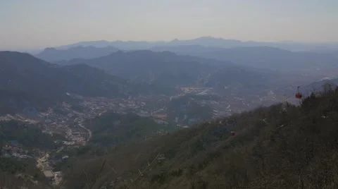 4K Great Wall of China Cable Cars 스톡 동영상 53461843