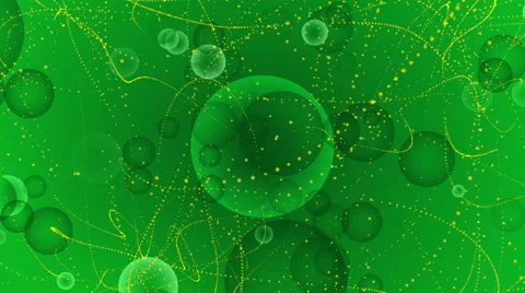 4K green abstract loop motion background, bubbles and particle form Stock Footage 44521412
