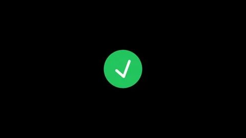 4K Green Check Mark Animation UI Approved Verified Tick Icon on Transparent Back Stock Footage 346888026