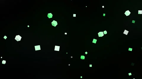 4k - Green cube particle on black background Stock Footage 65784556