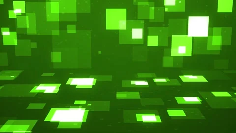 4K green Looping Animation with Glowing Squares in Futuristic Grid Motion Stock Footage 306331098