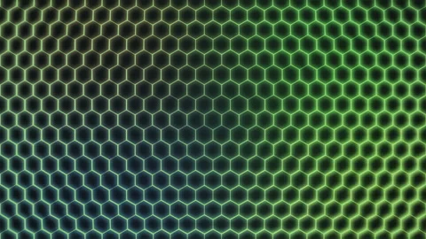 4K Green Neon Hexagonal Grid Animated Seamless Loop Cyberpunk Background Video Stock Footage 334729824
