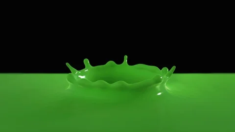 4k green paint drop falling in slow motion in green paint Stock Footage 85877142