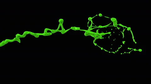 4k green paint splash in slow motion isolated on black with alpha Stock Footage 54049042