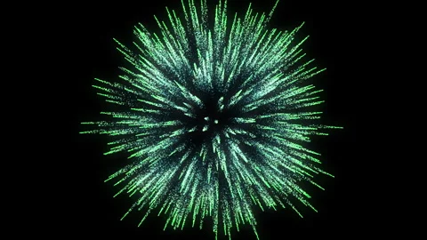 4k Green Particles Explosion. Motion Background. Glitters particle. Stock Footage 304220586