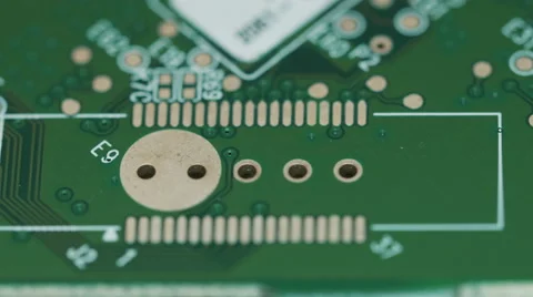 4k - Green PCB electronic macro Stock Footage 48765226