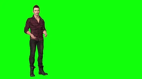 4K Green Screen 3D Character Explaining with Gestures, Suitable for Weather  Stock Footage 282613888