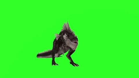 4K Green Screen 3D Mythical Monster Walking, Running, and Attacking Fiercely Stock Footage 282736366