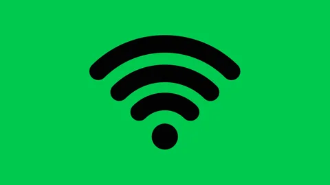 4K  green screen of 4 different WIFI signal animated icons. Stock Footage