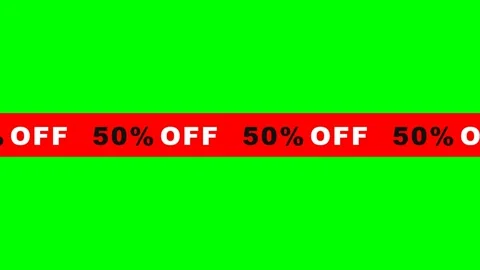 4K Green Screen 50% Off Sales Scrolling Banner Seamless Loop Stock Footage 332724211
