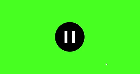 4K green screen click animation play to pause button. Stock Footage 336491608
