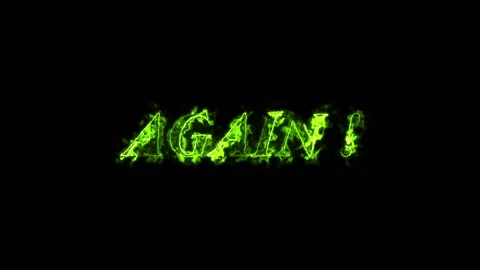 4K Green 'TRY AGAIN' Text Glitch Effect Animation on Black Background - Digital Stock Footage 276097814