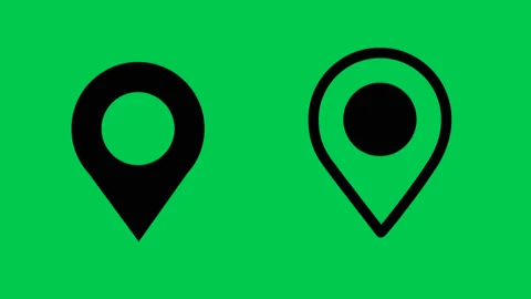 4K Greenscreen animated pin map or marker map icons Stock Footage 227102629