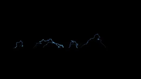 4K Ground Level Electric Flash Lightning Overlay on Black Background Video stock 341461616