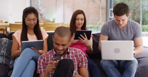4k, Group of young entrepreneurs browsing the internet together. Stock Footage 68659572