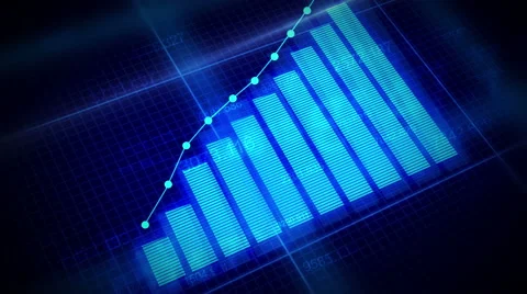4k Growing Business Chart with blue color. Stock Footage