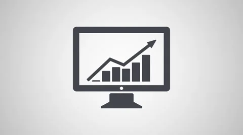4K - Growing chart icon symbol round logo Video stock 61516582