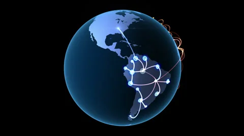 4K Growing network across the globe Stock Footage 38882512
