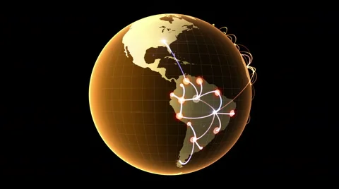 4K Growing network across the globe. 3d animation Stock Footage 40301377