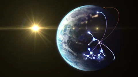 4K Growing network across the world. beautiful 3d animation Video stock 38879669