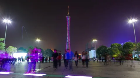 4k of guangzhou tower timelapse. Stock Footage 45407687