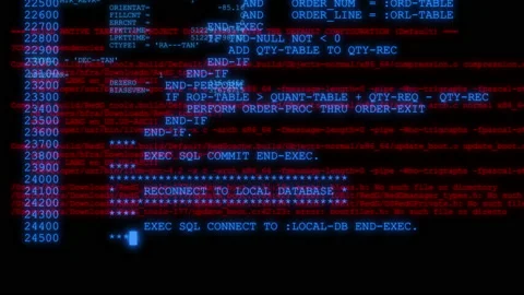 4K - Hacker code running down a computer screen terminal . Video stock 149095636