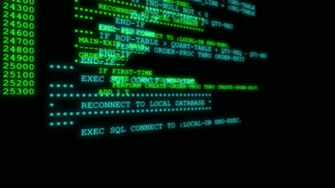4K - Hacker code running down a computer screen terminal Stock Footage 150863105