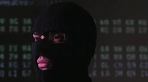 4K Hacker Programing With Mask Video stock 67452681