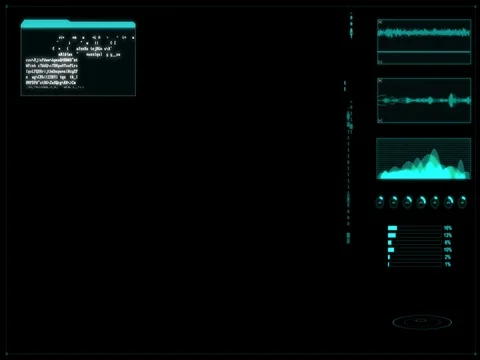 4K Hacker User inter face with random text window code percent load for cyber Stock Footage 75722819