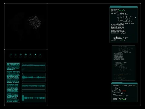 4K Hacker User inter face with random text window code percent load for cyber Stock Footage 75730441