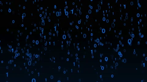 4K Haker's binary programming blue color code Stock Footage 96291592
