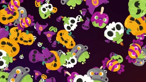 4K halloween elements backgrounds motion graphics loop video 스톡 동영상 218627611