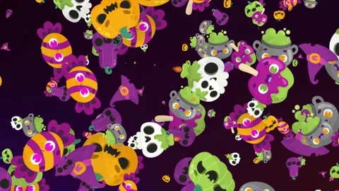 4K halloween elements backgrounds motion graphics loop video Video stock 218627613