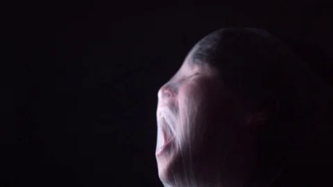 4K Halloween Horror Child Screaming in Spider Web Stock Footage