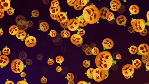 4K Halloween Pumpkin Loop Animation Background Stock Footage 218478871