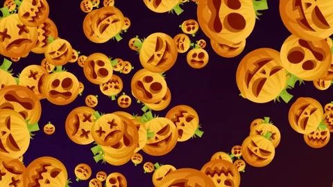 4K Halloween Pumpkin Loop Animation Background Video stock 218479269