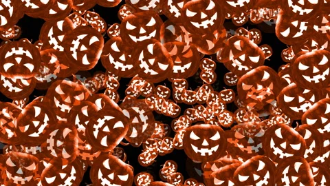 4k Halloween Pumpkins. Evil Pumpkins Stock Footage 162781090
