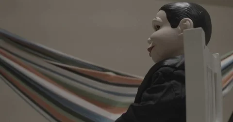 4K Halloween Scary Ventriloquist Evil Dummy Doll 6 Stock Footage 78734652