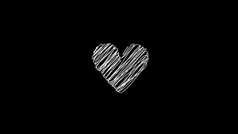 4K Hand drawn looping animation of white romantic heart Stock-Footage 141254195