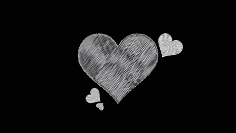 4K Hand drawn looping animation of heart Stock Footage 149980786