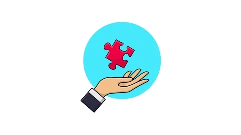 4K Hand Holding Puzzle Problem and Solution Concept Animation Video Stock Footage 273771096
