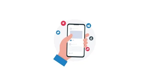 4k Hand Scrolling Through Social Media Interface Concept Animation Video Stock Footage 316811036
